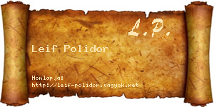 Leif Polidor névjegykártya